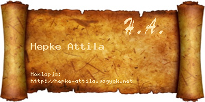 Hepke Attila névjegykártya